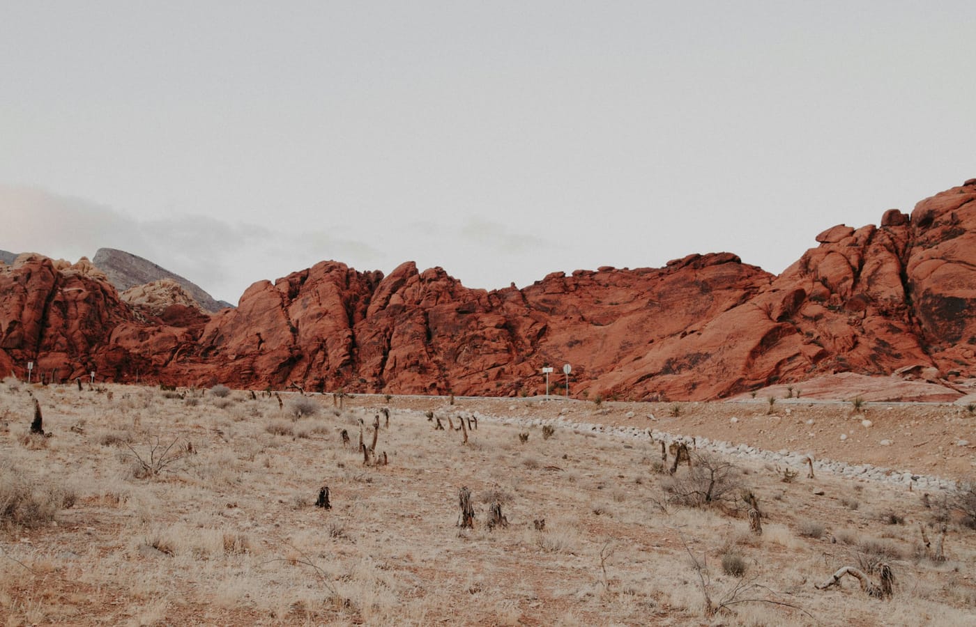 The red sandstone landscape of Red Rock Canyon west of Las Vegas